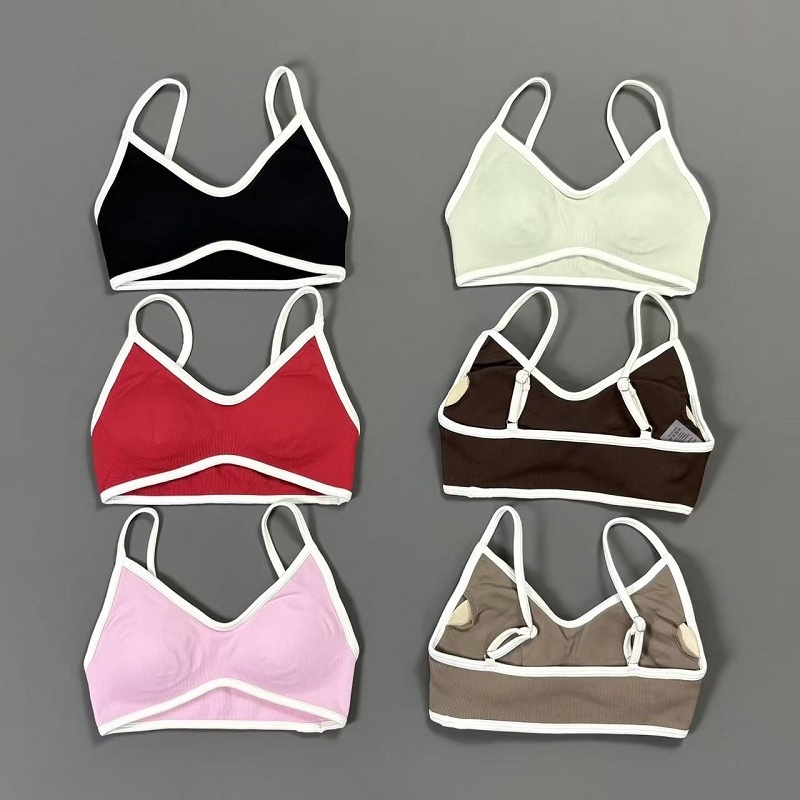 Sports Bra Racerback - Kadınlar Kontrast Çizgili Yoga Sütyeni V