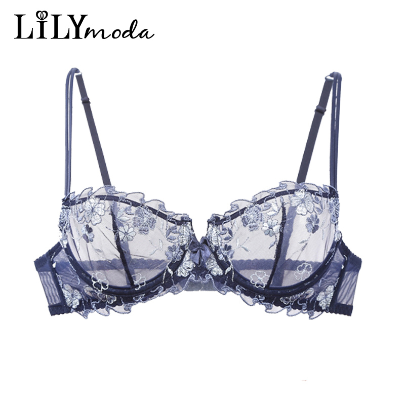 Demi Bra Balconette - Lilymoda kadınlar seksi ultra ince şeffaf