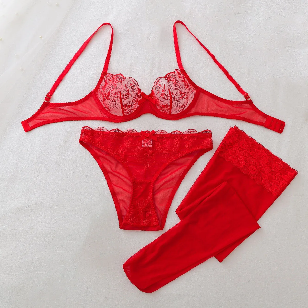 Şeffaf File Erotik Set Kadın K - Sheer Mesh Bra incelemesi ve fiyatı