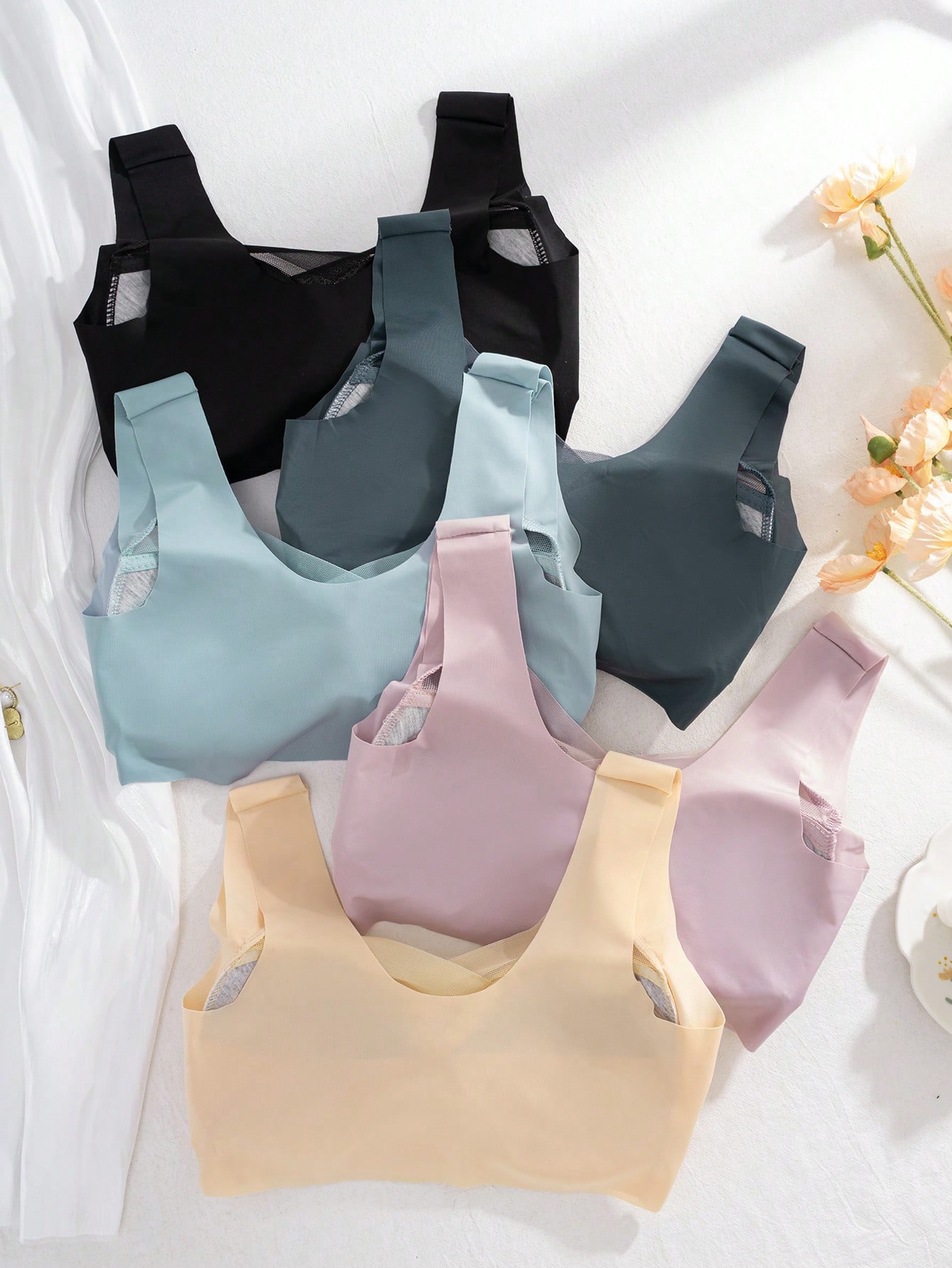5 adet Kadın Dikişsiz Buz İpek - Sleep Bra Bralette incelemesi ve fiyatı